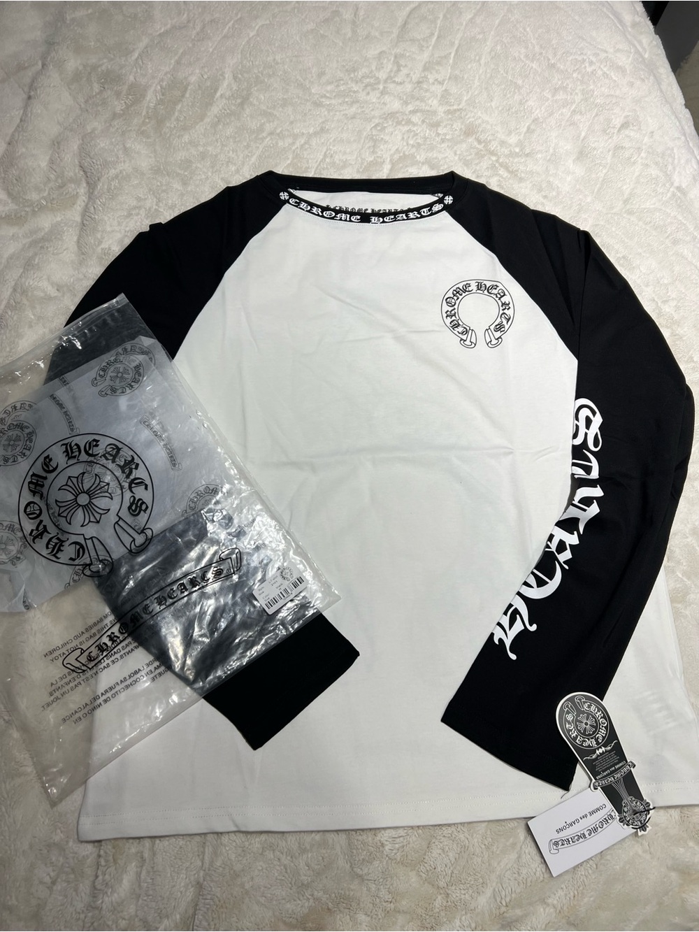 Chrome Hearts Men's Black & White Long-Sleeve Shirt